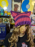 Cheshire Cat Inspired Hat, 'The Cheshie' Cat Hat in Pink and Purple Stripes