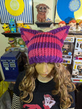 Cheshire Cat Inspired Hat, 'The Cheshie' Cat Hat in Pink and Purple Stripes