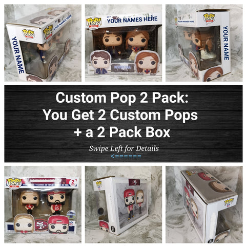 Custom Funko Pop 2 Pack; 2 Custom Pop Figures and a Handmade Reused 2 Pack Box, Now Taking Pre-Orders for April 15th
