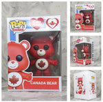 Canada Care Bear Custom Funko Pop, Handmade with recycled Fully decorated box; Arms Out Pose