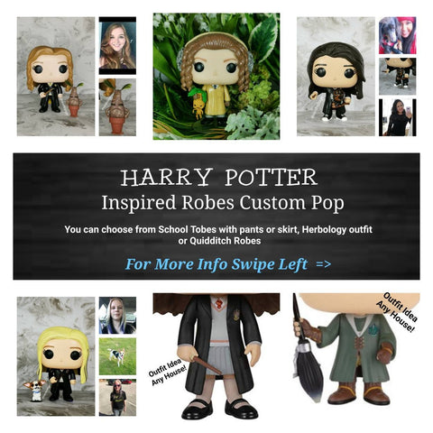 Custom Funko Pop School or Quidditch Robes, Herbology uniform; Full Reused/Redecorated Box *Please Read Photo Slideshow* Now Taking Pre-Orders for Nov 2nd, Last Batch of the Year!